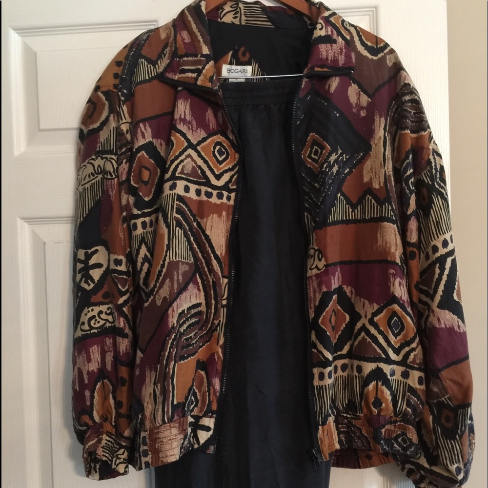 Silk sweatsuit pants and jacket
